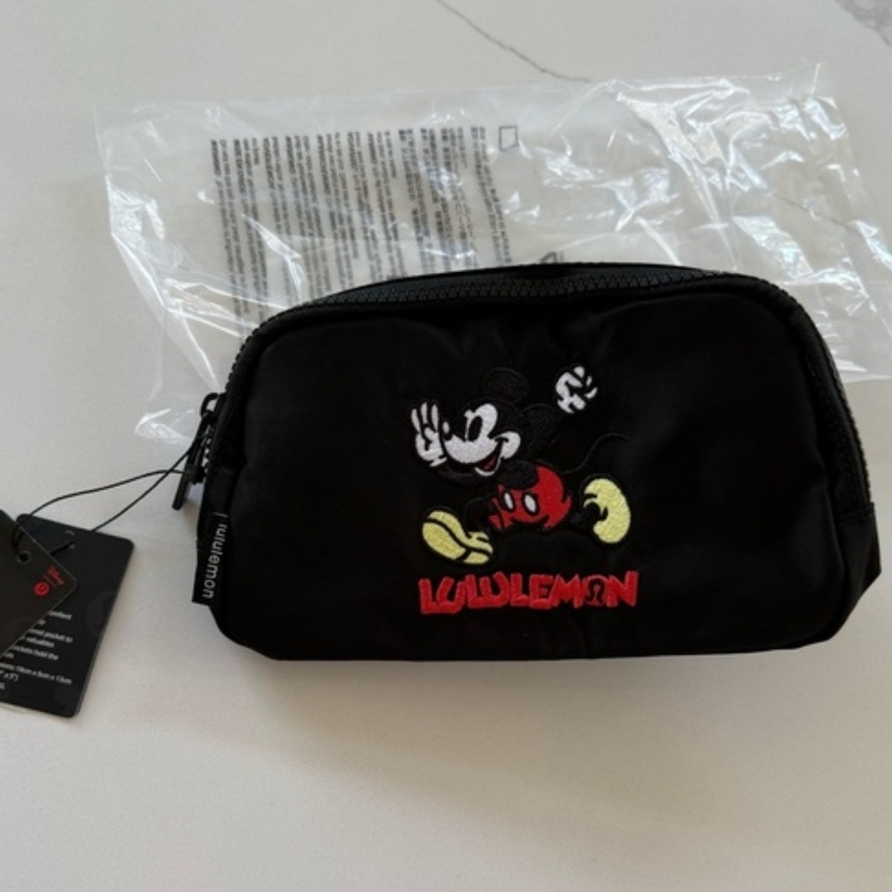 lululemon athletica Black Mini Bag with Mickey Mouse Embroidery